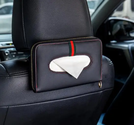 

2019 Universal Leather Car Visor Clip Holder Car Visor Card Pen CD Holder Organizer Tissue Boxes Stowing Tidying Car Accessories