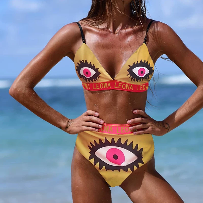 Женский Забавный купальник Bikinx купальный костюм с высокой талией треугольный