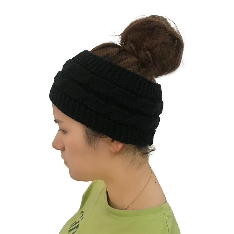 Women Autumn Knitted Hat Winter Warm Bun Ponytail Beanie High Stretch Female Hats Girls Turban Fashion Cap Head Warmer CP0293 (27)