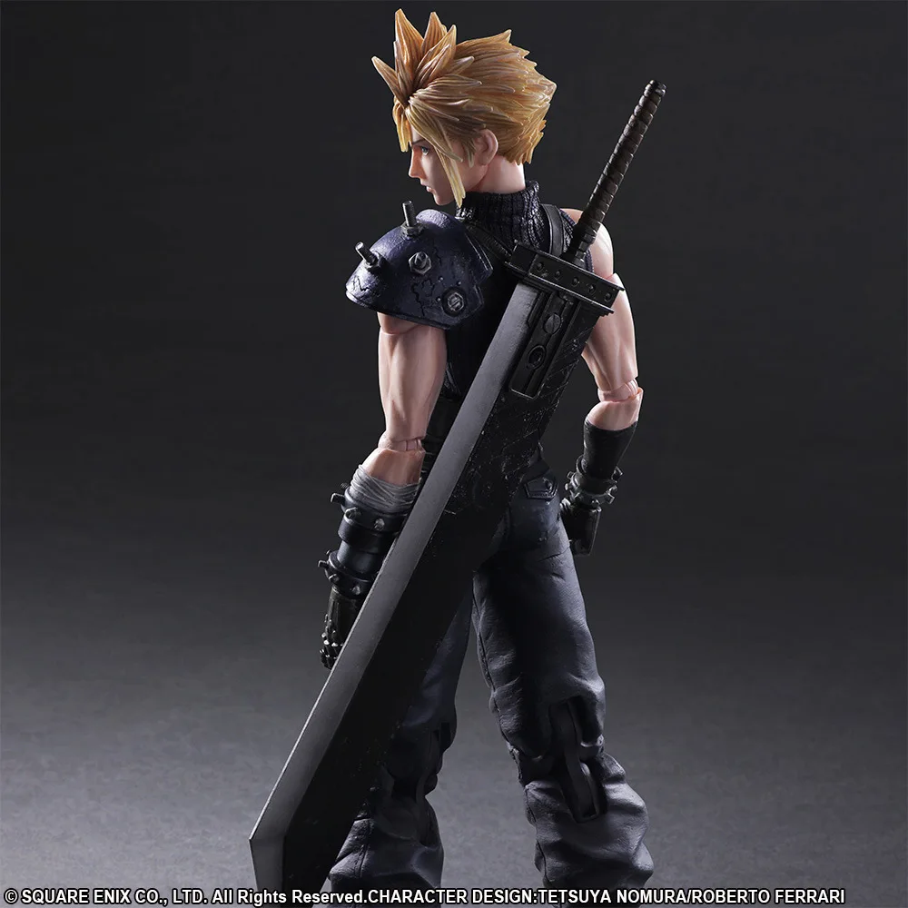 PLAY ARTS 27cm Final Fantasy VII Cloud Strife Edition 2 Action Figure Model Toys