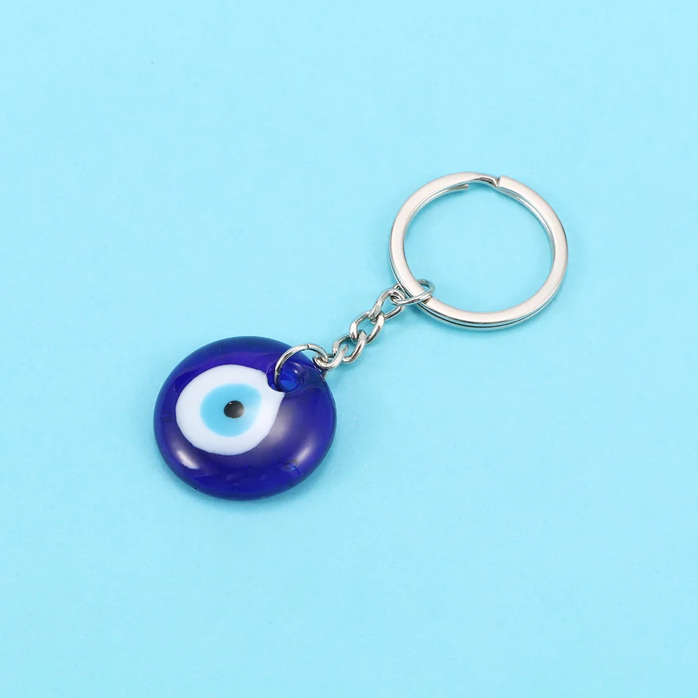 

1Pc Blue Evil Eye Keychain 30mm Fashion Lucky Turkish Greek Charm Pendant Gift Fit DIY Key Ring Personalized Accessories