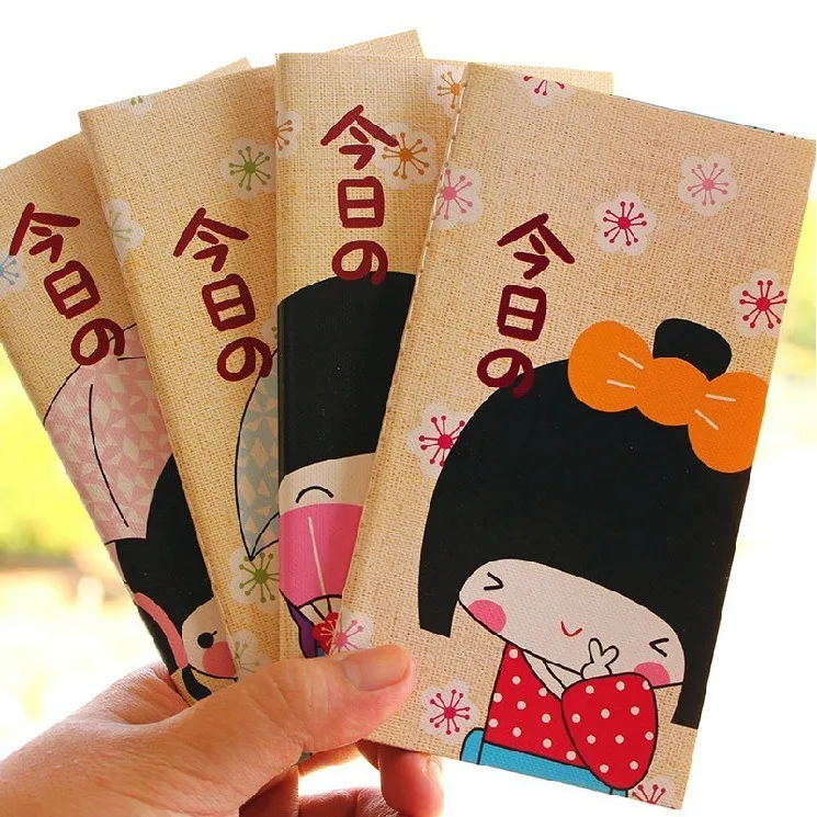 "Мини кимоно девушка" набор из 4 Журнал Ноутбук Дневник планировщик карман исследование блокнот Memo