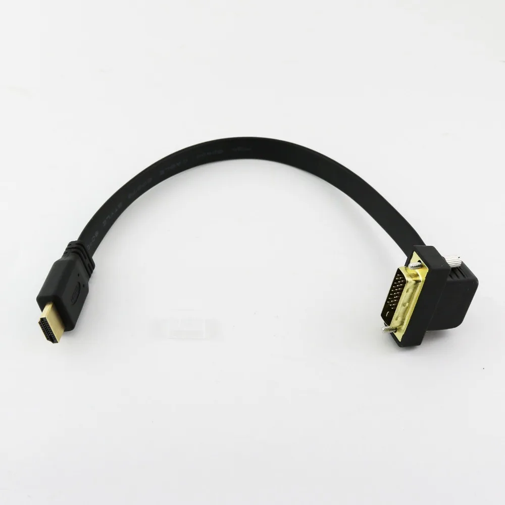 1x30 см/1 фут HDMI штекер к DVI 24 + 1 контактный Прямоугольный 1080P видео конвертер плоский