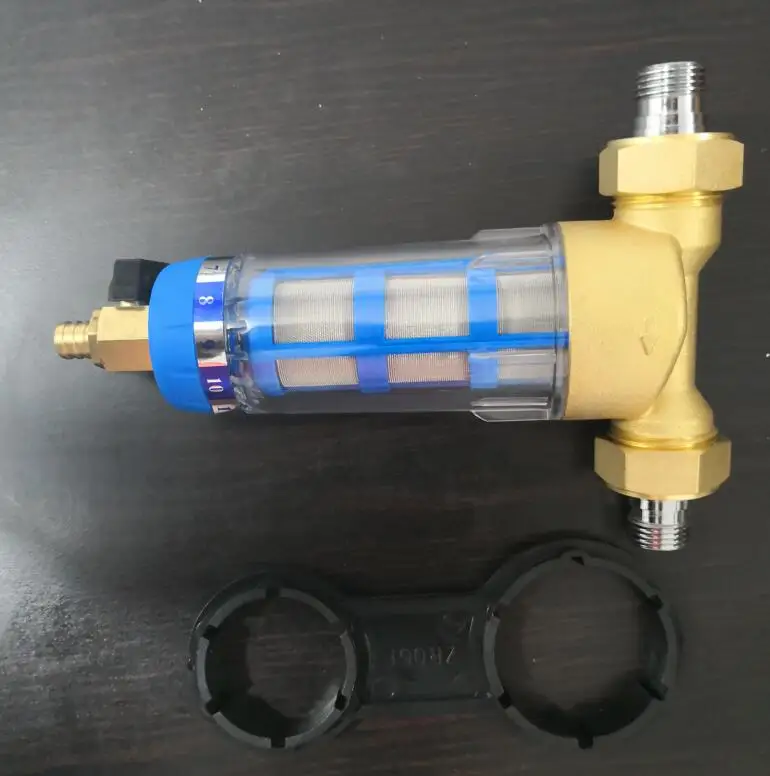 Reverse flush brass Pre water filter 1/2" with wrench in Water Filter