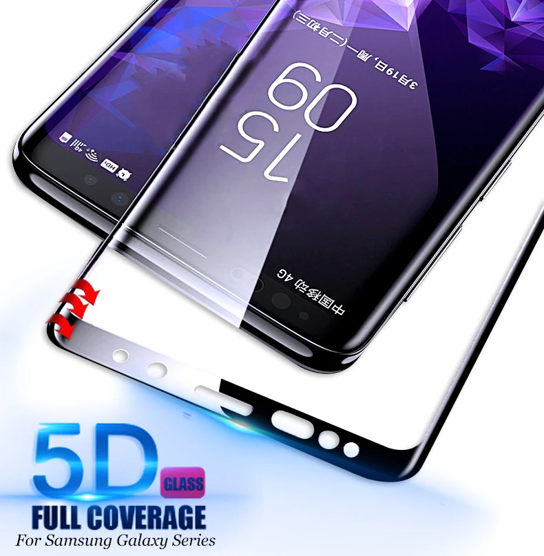 Note9 3D изогнутое полное покрытие закаленное стекло для Samsung Galaxy S8 Plus S9 + S6 S7 Edge Note 8 9 5D