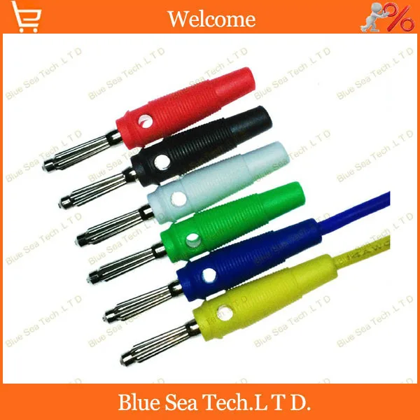 

10pcs High-grade six color copper 4mm audio banana plug socket 32A 30VAC-60VDC,High elastic superposition plug Free Shipping