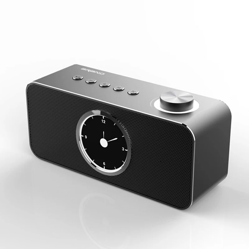 

Metal Clock Bluetooth 4.2 Speaker Home Office Outdoor Wireless Alarm Clock Subwoofer Speaker For TV Computer Iphone Xiaomi
