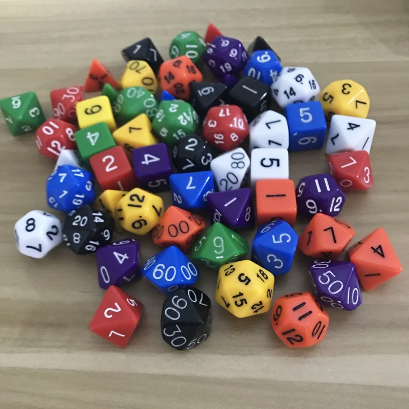 7Pcs/Lot Dice Set RPG Multi-sided D4 D6 D8 D10 D12 D20