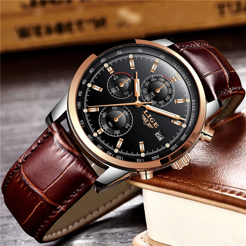 2018 LIGE Watch Men Sport Quartz Fashion Leather Clock Mens Watches Top Brand Luxury Waterproof Business Watch Relogio Masculino