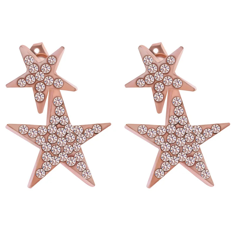 

Crystal Star Moon Stud Earrings Fashion Pure 925 Silver Stud Earrings Jewelry Pendientes Brincos Fashion Jewelry