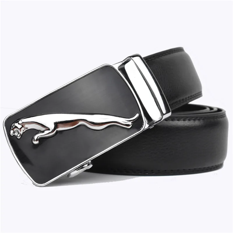

Fashion Brand Cowskin belt Genuine leather men alloy Luxury jaguar belt business 3.5cm belts for men