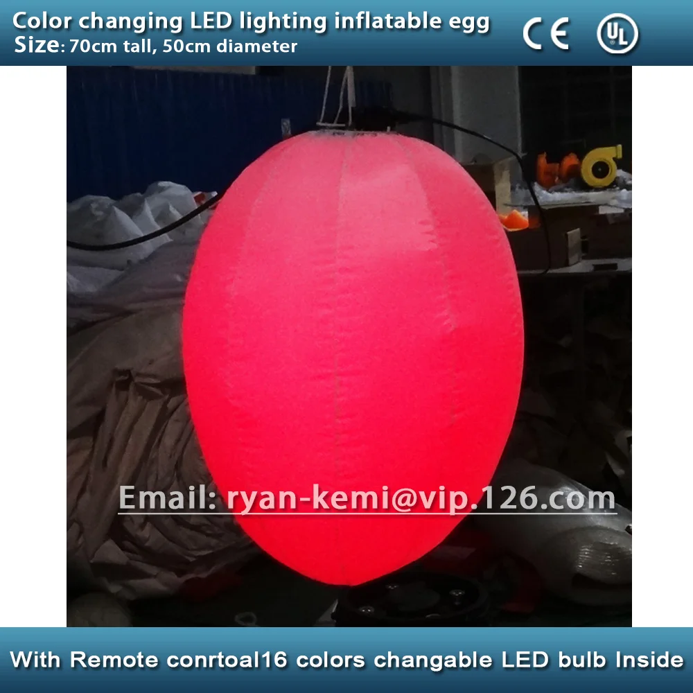 Party bar decoration color changing LED lighting inflatable egg balloon LED inflatable ellipsoid LED lighted inflatable  ellipse