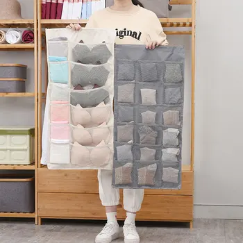 

15/30 Poclet Hanging Handbag Oxford Cloth Hanging Storage Bag Case Organizer For Underwear Bra Clothes Sock Storage Hanger Pouch
