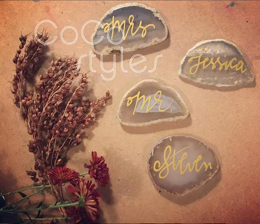 Agate place card for wedding1