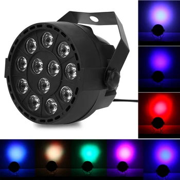 

Dj Disco Projector LED Flat Portable Mini AC 90 - 240V 12W Stage Par Lights 8CH 12 LEDs RGB Color Mixing Stage Lighting Effect