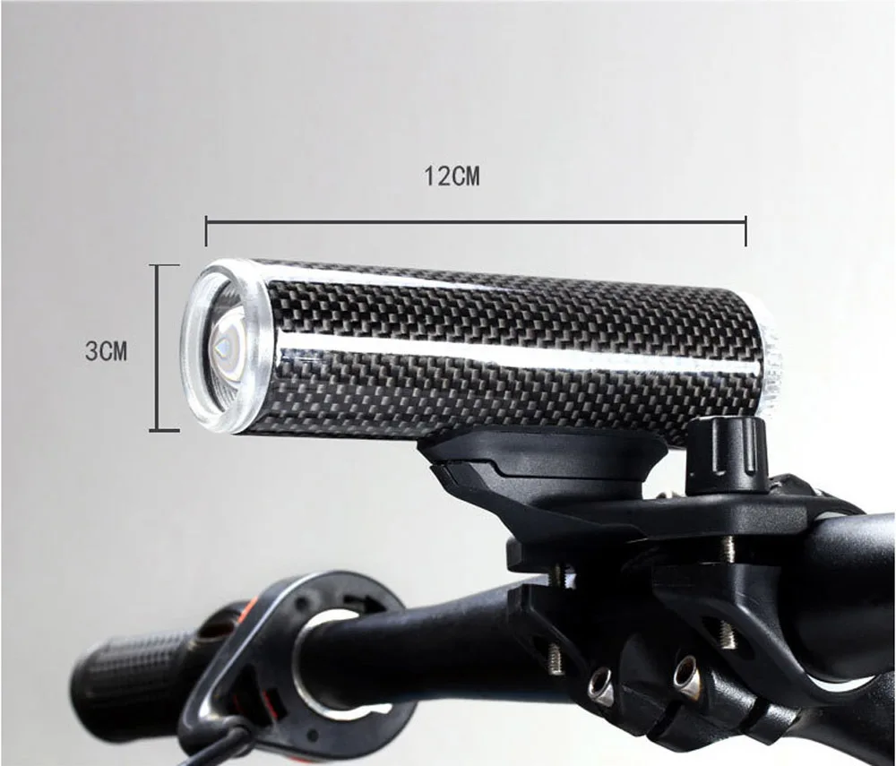 MICCGIN велосипедный передний светильник из углеродного волокна/фонарик из алюминиевого сплава USB Перезаряжаемый водонепроницаемый велосипедный головной светильник