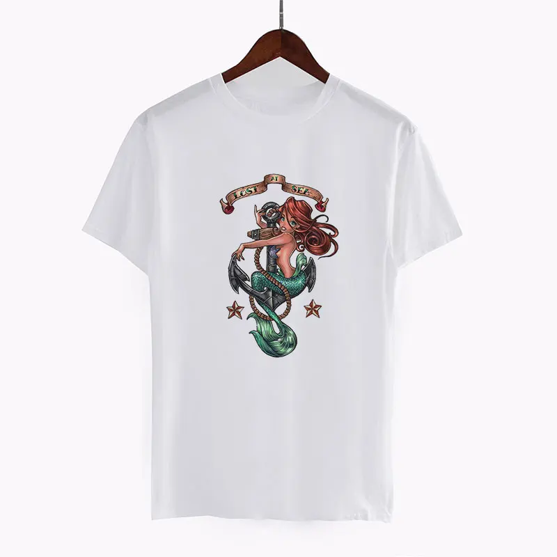 Модная женская футболка в стиле панк с татуировкой, Забавные футболки с принтами принцесс, женская летняя Модная белая крутая футболка с коротким рукавом, топы - Цвет: 1602