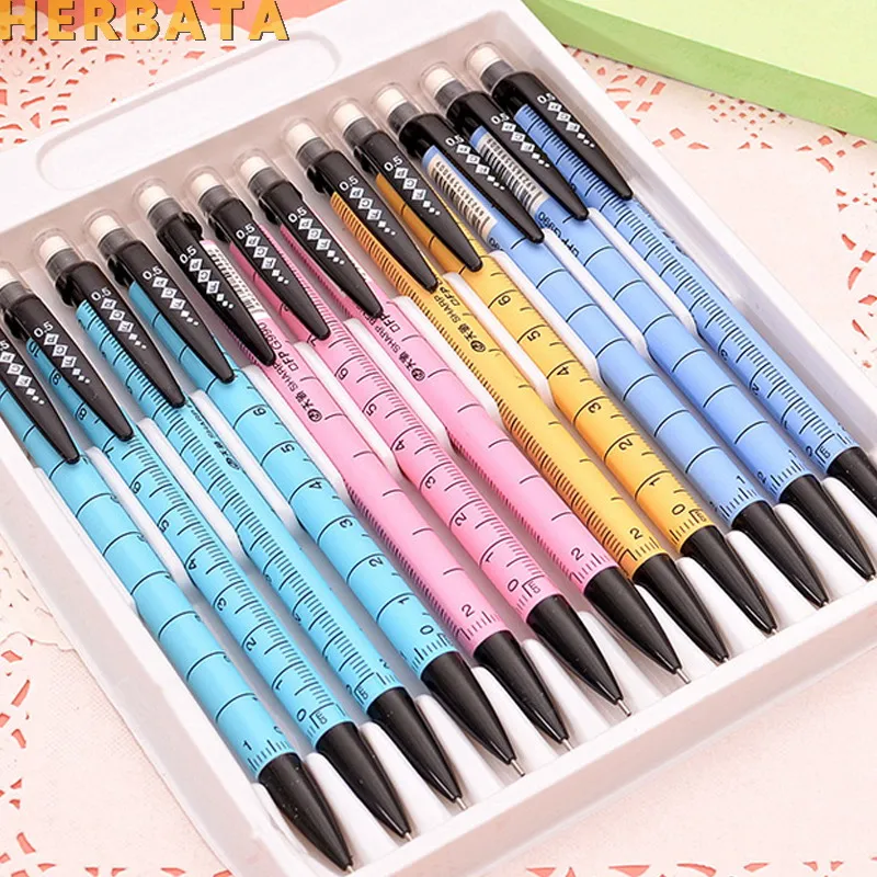 

4pcs/lot 0.7mm Cute Kawaii Plastic Mechanical Pencil Lovely Dots Tower Automatic Pen For Kids Korean Stationery CL-1607