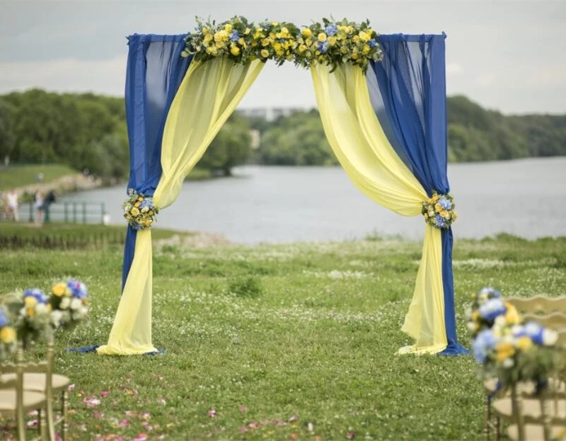 JAROWN Artificial Silk Flower Wrought Iron Stand Flower Row Set Outdoor Decorative Wedding Flower Arches Floral Welcome Decoration (15)