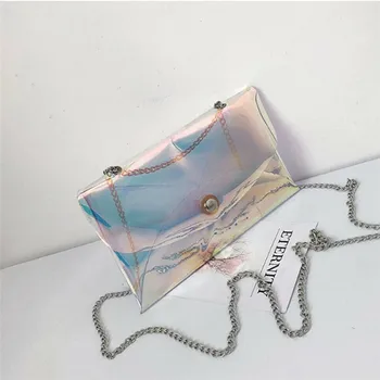 

Women Fashion Transparent Crossbody Shoulder Bag Elegant Thin Mini Messenger Tote Party PVC Ladies Purse and Handbag