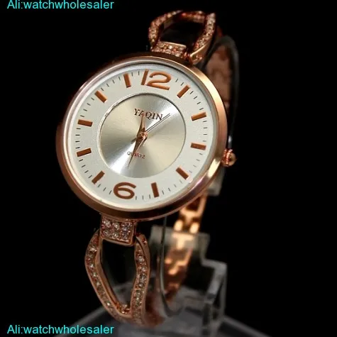 FW842B Rose Gold Tone Band Matt Silver Dial Ladies Women Elegant Bracelet Watch