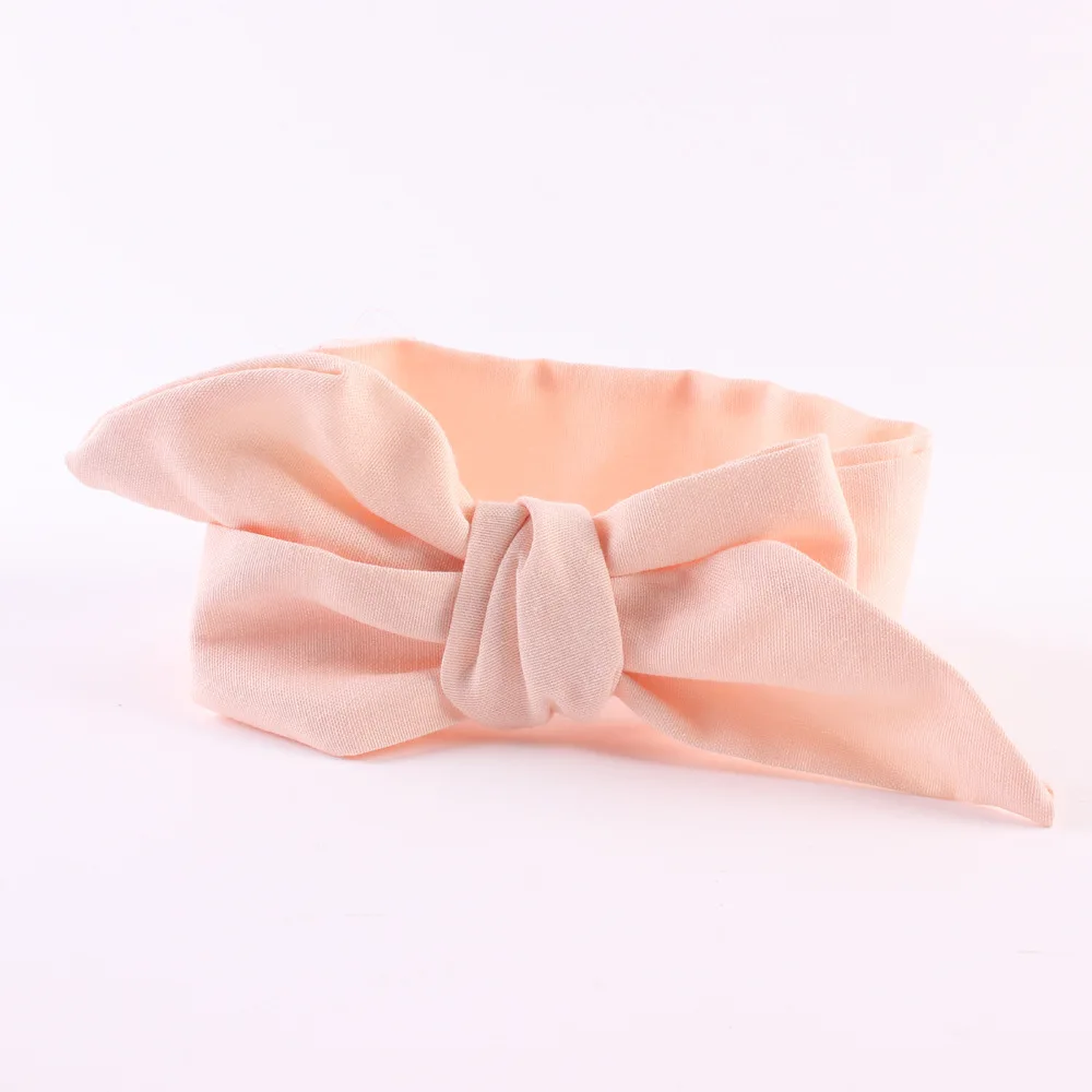 

wholesale DIY Kid Girl Turban Knot Headband Big Bow Adjustable Solid Rabbit Head Wrap Hair Band Accessories 180pcs