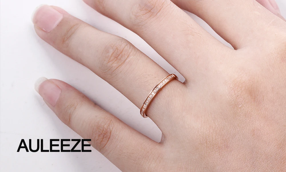 AULEEZE, классическое Твердое 18 К золото, настоящий бриллиант, обручальное кольцо, 750 белое золото, юбилейное кольцо для женщин, Женское кольцо, хорошее ювелирное изделие