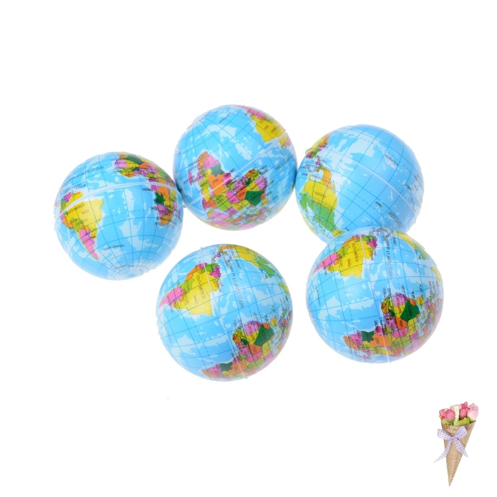 

6.3cm Simulate Geography World Map Bouncy Ball Squishy Slow Rising Straps Charms Scented Bread Cake Pendant Mini Anti Stress Toy