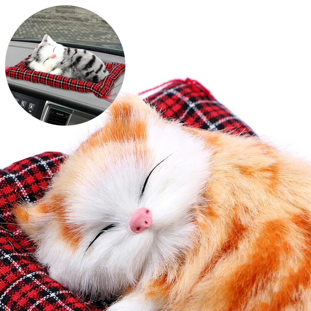 

Cute Simulation Sleeping Cats Dashboard Decoration Car Ornaments Lovely Plush Kittens Doll Toy Car-styling Home Decoration