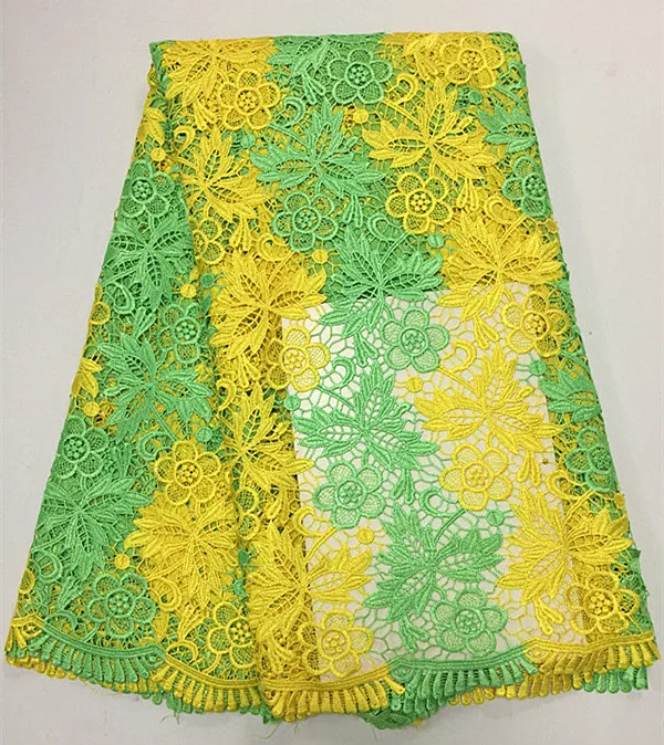 

Newcoming guipure lace fabric high quality african multi-colour water soluble lace fabric beautiful design f16055