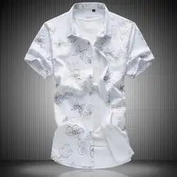 M-7XL Для мужчин Костюмы летняя рубашка Для мужчин тенденции моды Личность плюс Размеры Повседневное Для мужчин футболка с коротким рукавом