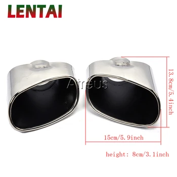 

LENTAI 1pair Stainless Steel Chrome Car Exhaust Tips Muffler Pipe Tailpipe Cover For BMW X5 E53 E70 Accessories 2000-2016
