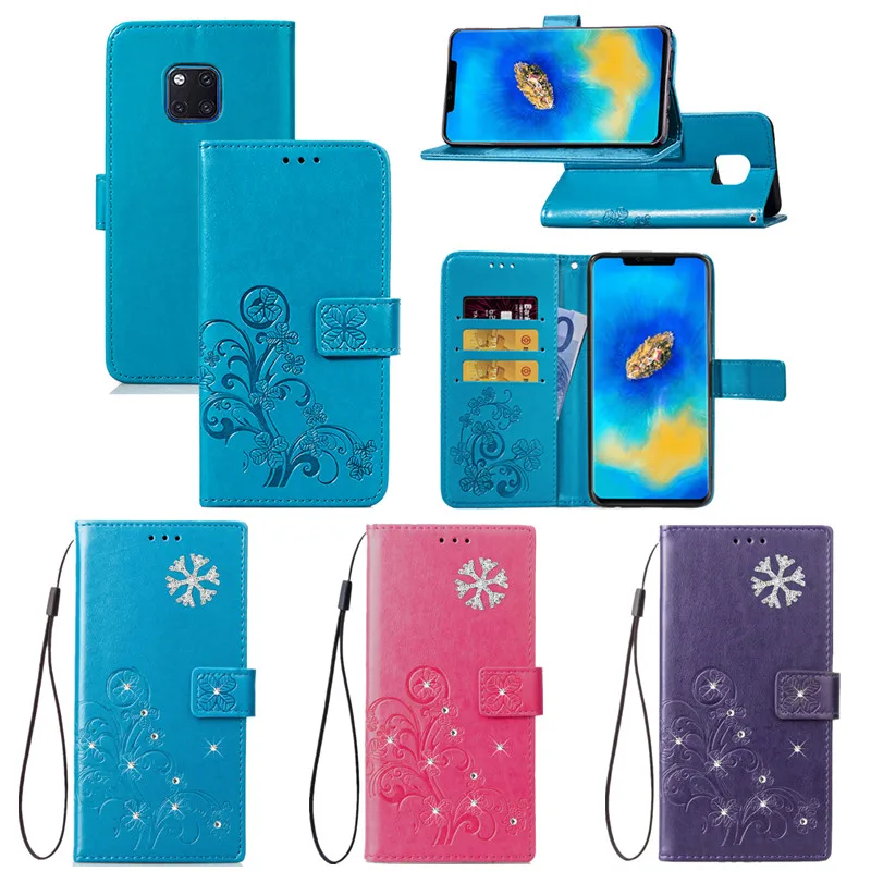 Кожаный чехол-кошелек со стразами для Huawei mate 20 Pro P30 10 lite Honor 7A 8C 8X 9 чехол телефона |