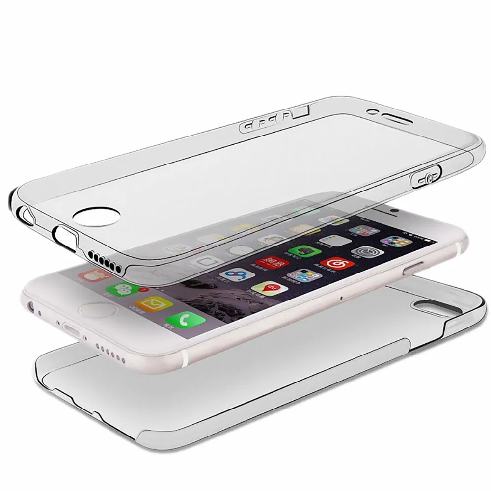  Taschen Für iphone 6 6s 6plus 7 7plus Fall Weiche TPU Silikon Shell Ultra Dünne 360 Fundas Coque Fü