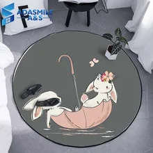 SHIERJU круговой ковер с рисунком для дома салон диаметр 160 см/200 см удобные коврик для гостиной Нескользящие утолщение мягкий ковер