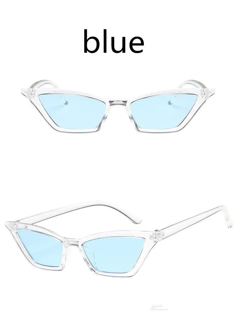 ASUOP2018 new ladies fashion cat eye sunglasses men's high-end brand square glasses transparent color UV400 popular classic gogg (6)
