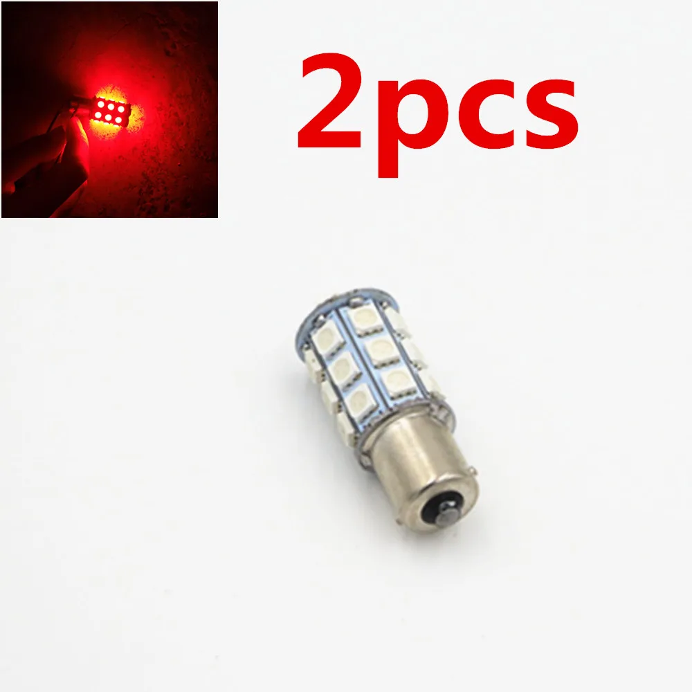 

2pcs Red 27 SMD LED 1156 BA15S P21W 1141 1003 RV Camper Trailer Interior Light Bulbs DC 12V 24V