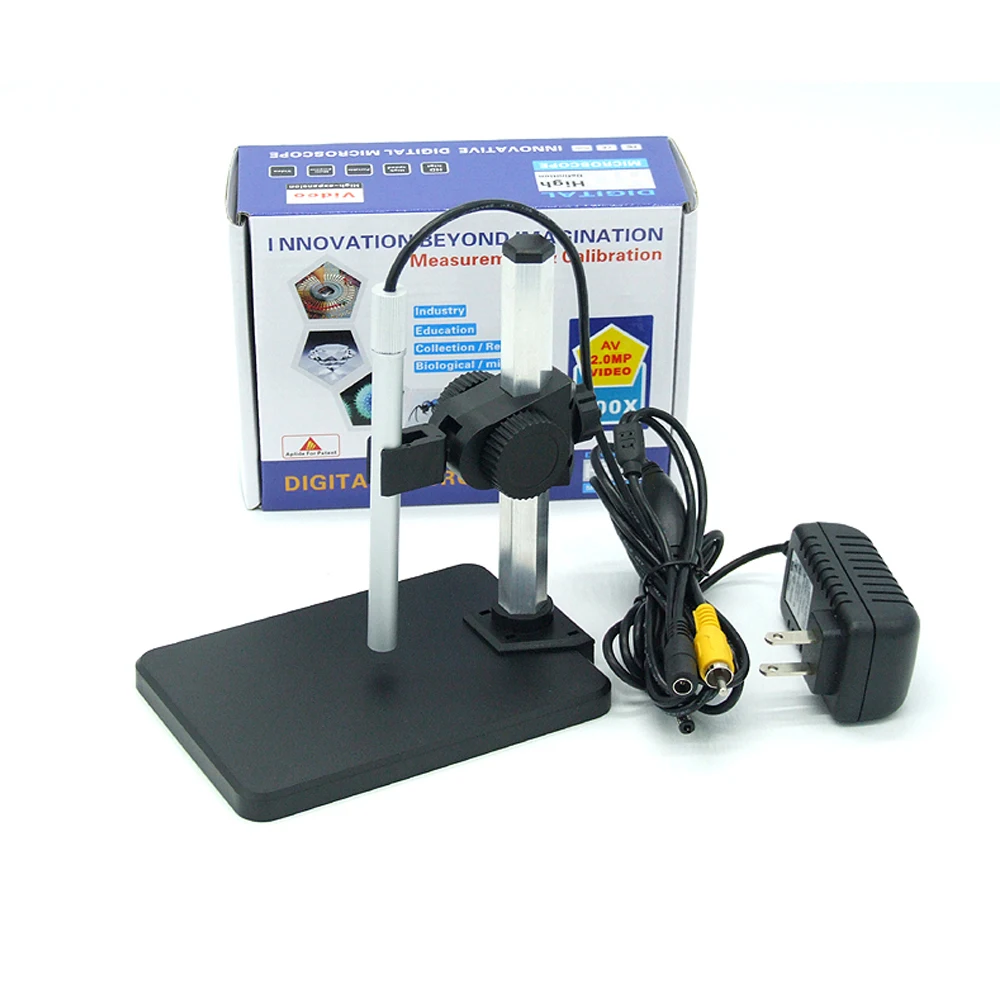 

1PC AV Signal Output Long Strip Electron Microscope 1 ~ 600X Continuous Magnification Textile Printing/Jewelry/Beauty/Teaching