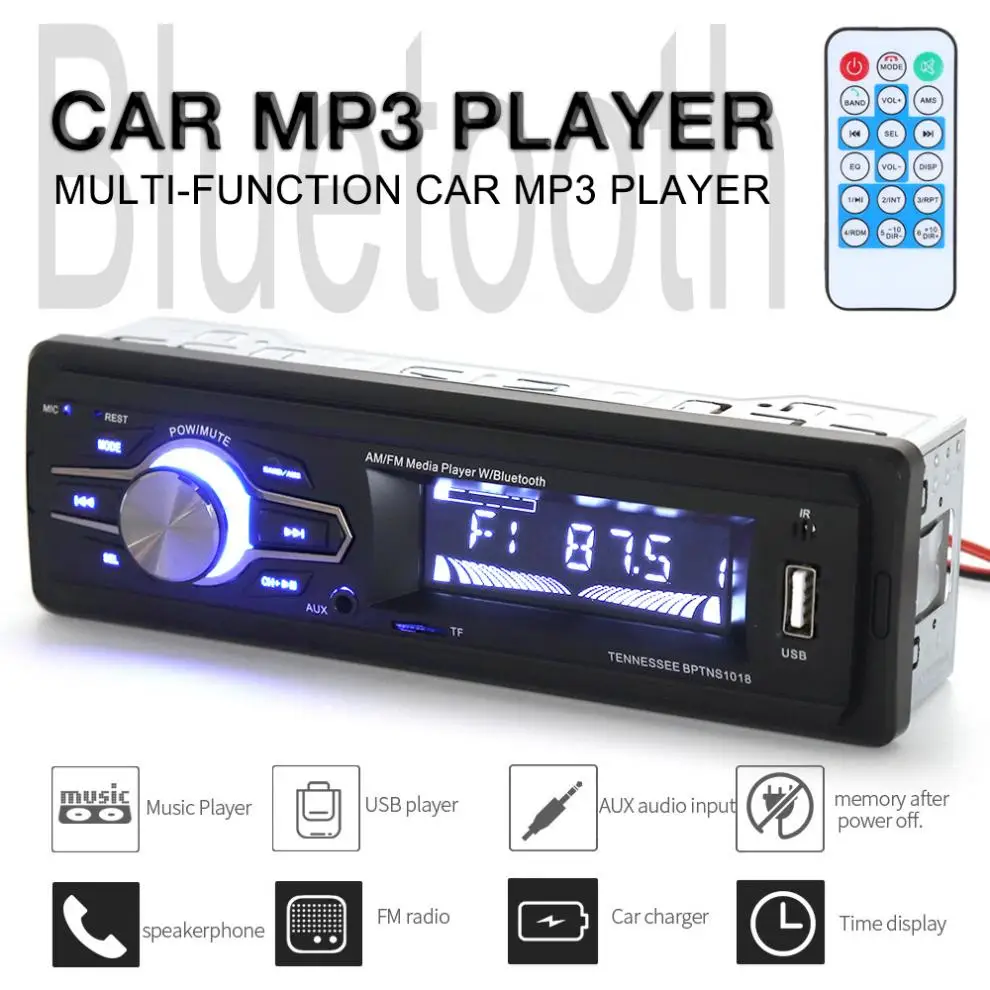 

4X60W Bluetooth Car Radio MP3 Player Vehicle Stereo Audio In-Dash Aux Input Receiver Support TF/ FM/USB/SD with Remote Control
