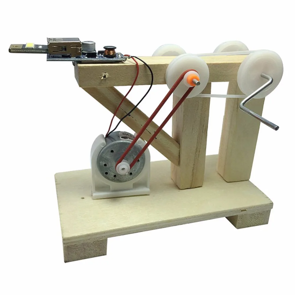 DIY Science Toys Dynamo Generator Model Wood Invention Science