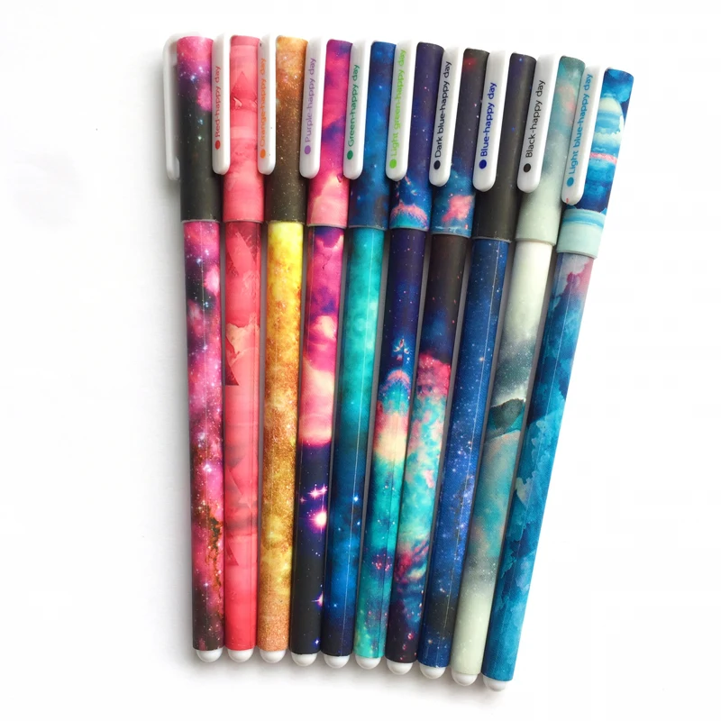 

10 Colors Stationery Set Colorful Gel Pen Starry Sky Rollerball Pen School Office Supply Student Stationery 0.5mm
