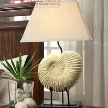 TUDA 44X75 см,, большая настольная лампа в средиземноморском стиле, настольная лампа в виде раковины из смолы для гостиной, спальни, настольная лампа E27