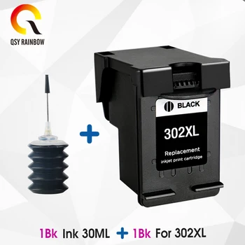 

1 pcs BK and 30ml reill ink Cartridge Replacement for HP 302 Ink Cartridge Deskjet 1110 e-All-in-One printer