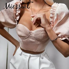 Miessial, розовая Элегантная блузка Футболка с открытыми плечами Женская модная винтажная блузка с открытой спиной Женская осенне-зимняя сексуальная клубная блуза