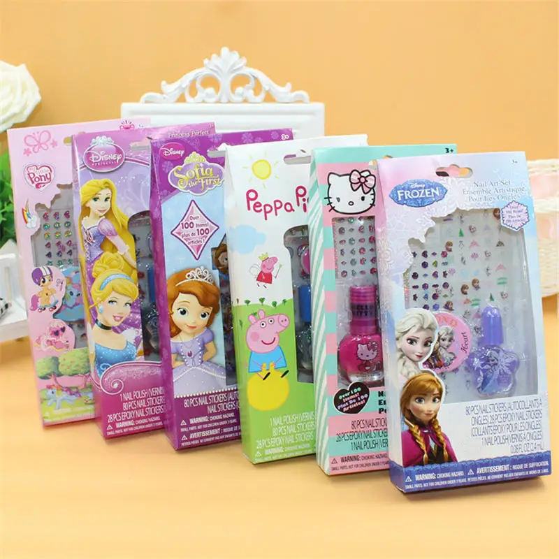 Disney Children's Makeup Toy Set Nail Sticker Children's Nail Polish Nonpoisonous and tasteless frozen sets girls princess Disney Children's Makeup Toy Set Nail Sticker Children's Nail Polish Nonpoisonous and tasteless frozen sets girls princess