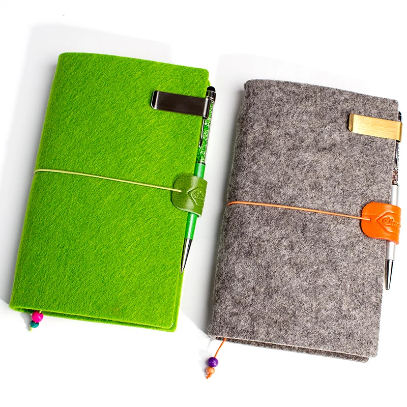 

Special Offer DINGYOU Felt Cloth Travel Notepad A6 Travel Diary Notebook 1PCS