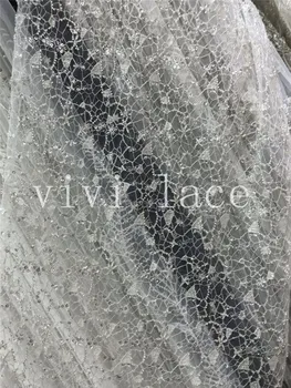 

hot sale sexy new 5yards A112# luxury beads sequin tulle fabric for occasion /sawing bridal wedding dress