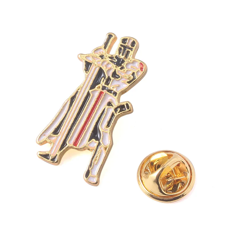 

Masonic Knights Templar Metal Brooches Pins Crusaders Guard With Sword Golden Badge For Women Men backpack bags Hat Jewelry