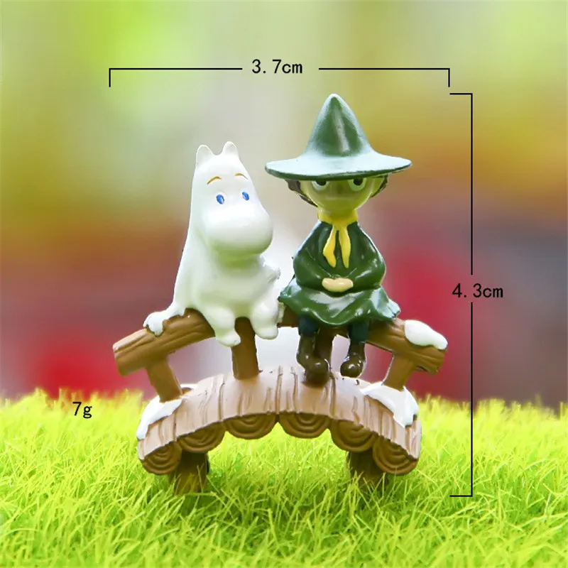 Moomin family Moomin Slican выглядит на снегу на мосту Террариум статуэтки Elefantes De Decoracion Hogar Bonecos