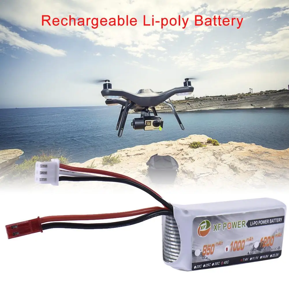 XF 1000 mAh 7 4 V 40C 2 S JST разъем перезаряжаемая литиевая батарея для игрушки